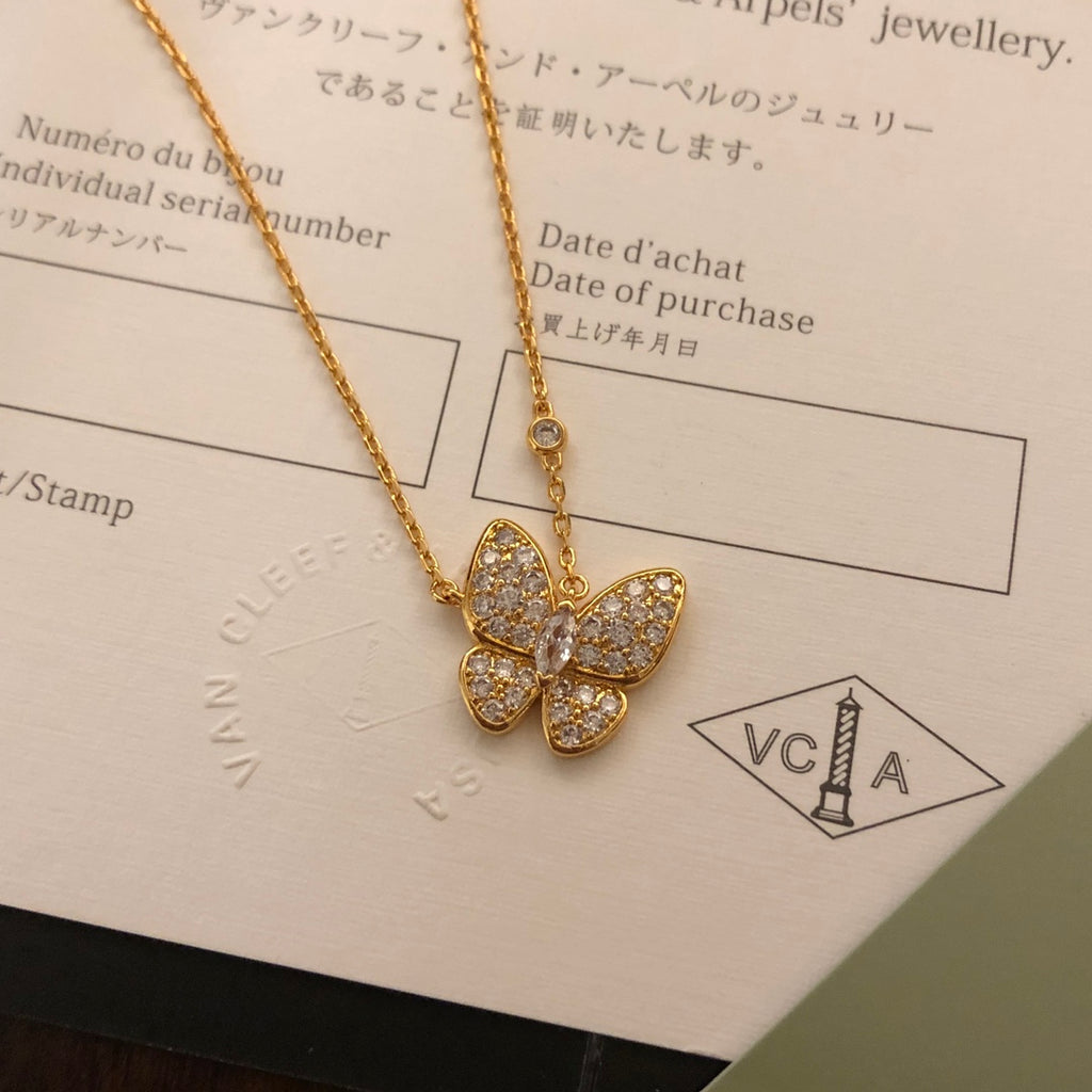 Clover Pendant Necklace in Polished Metal-Tone – Crystal Detail main product view