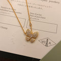 Clover Pendant Necklace in Polished Metal-Tone – Crystal Detail main product view
