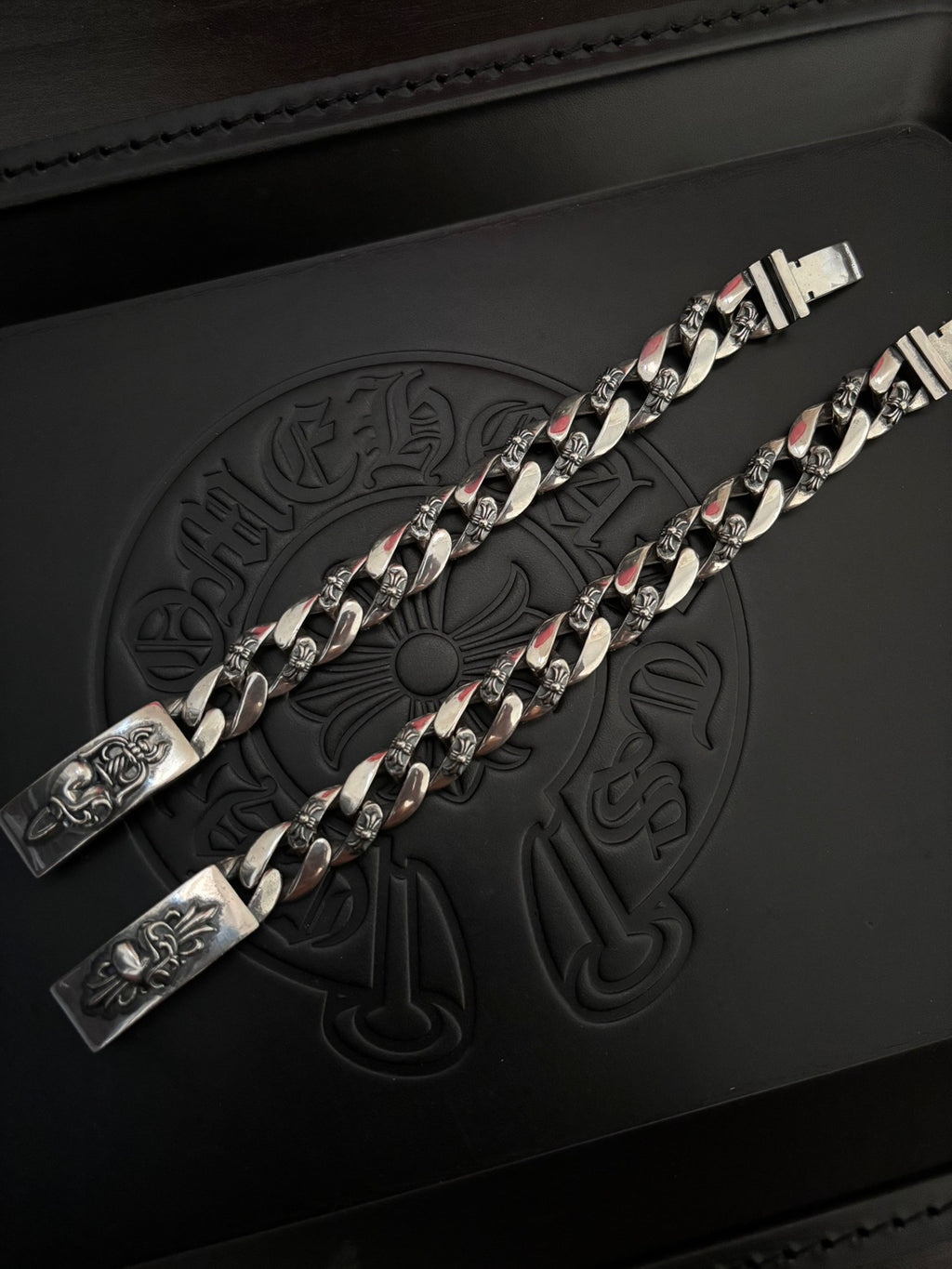 Gothic Emblem Statement Bracelet in Metal-Tone – Design 12 side detail