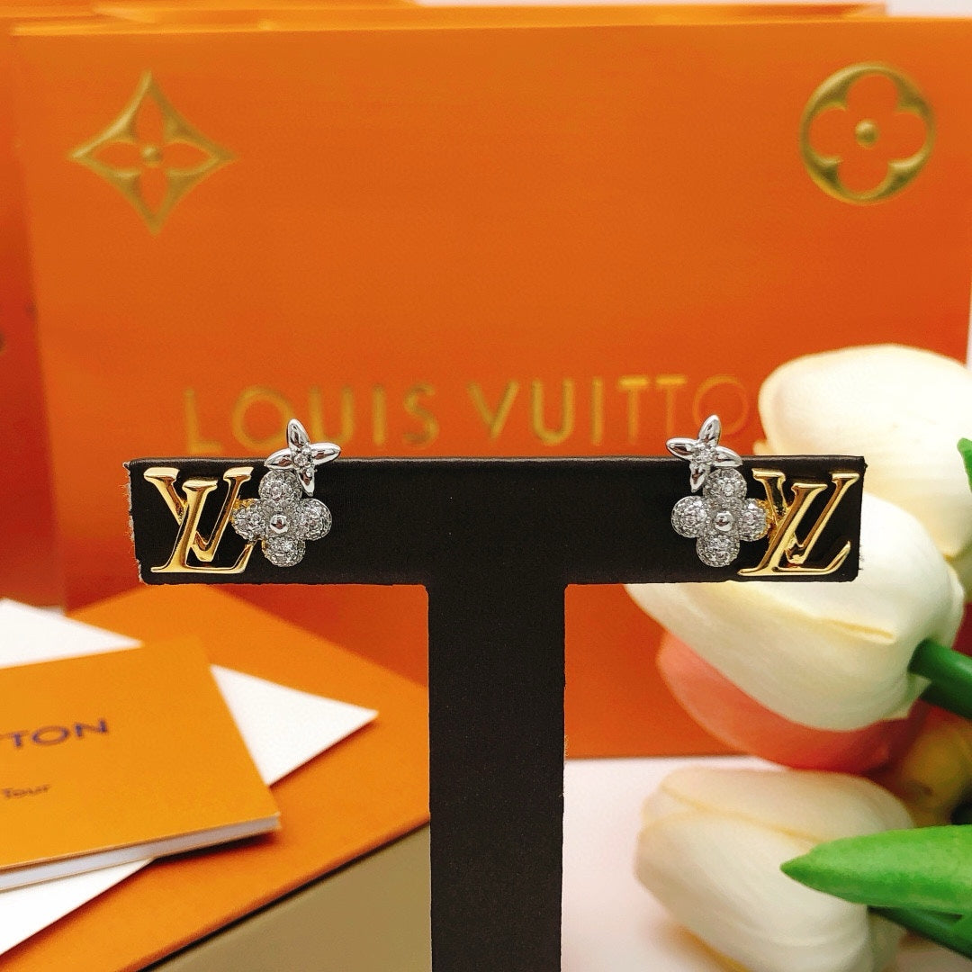 Geometric Emblem Stud Earrings in Silver-Tone – Silver Detail – Design 005 styled product view