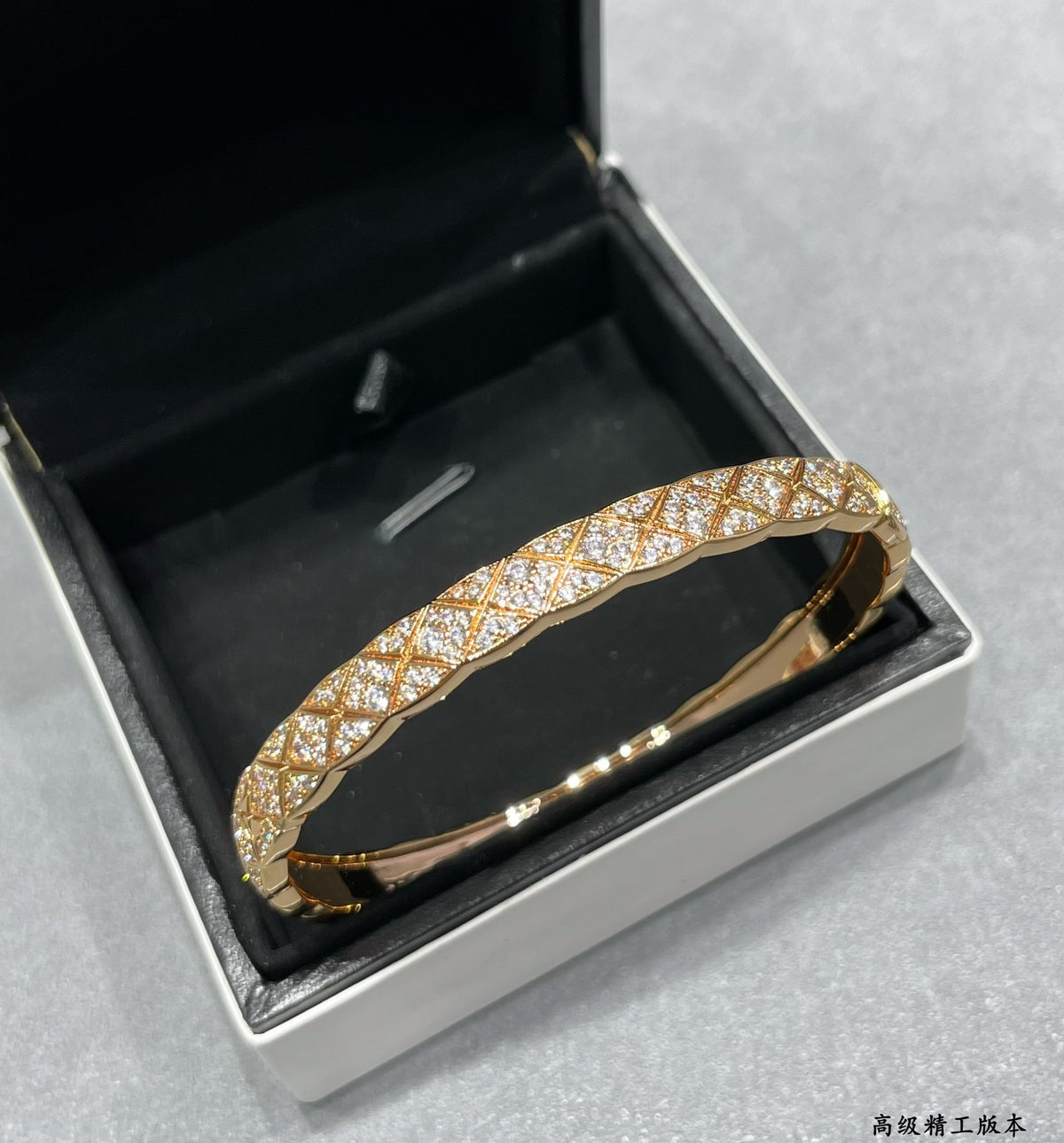 Signature Emblem Bangle in Polished Metal-Tone – Design 038 front product view