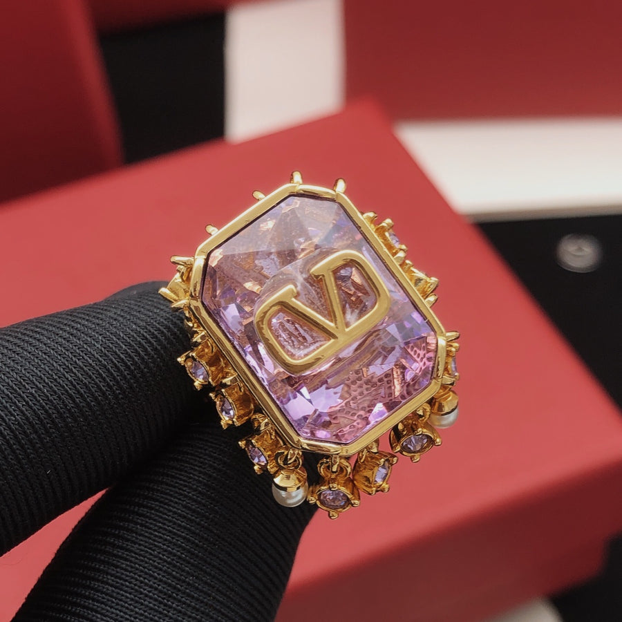 Signature Emblem Square Crystal-Accent Ring main product view