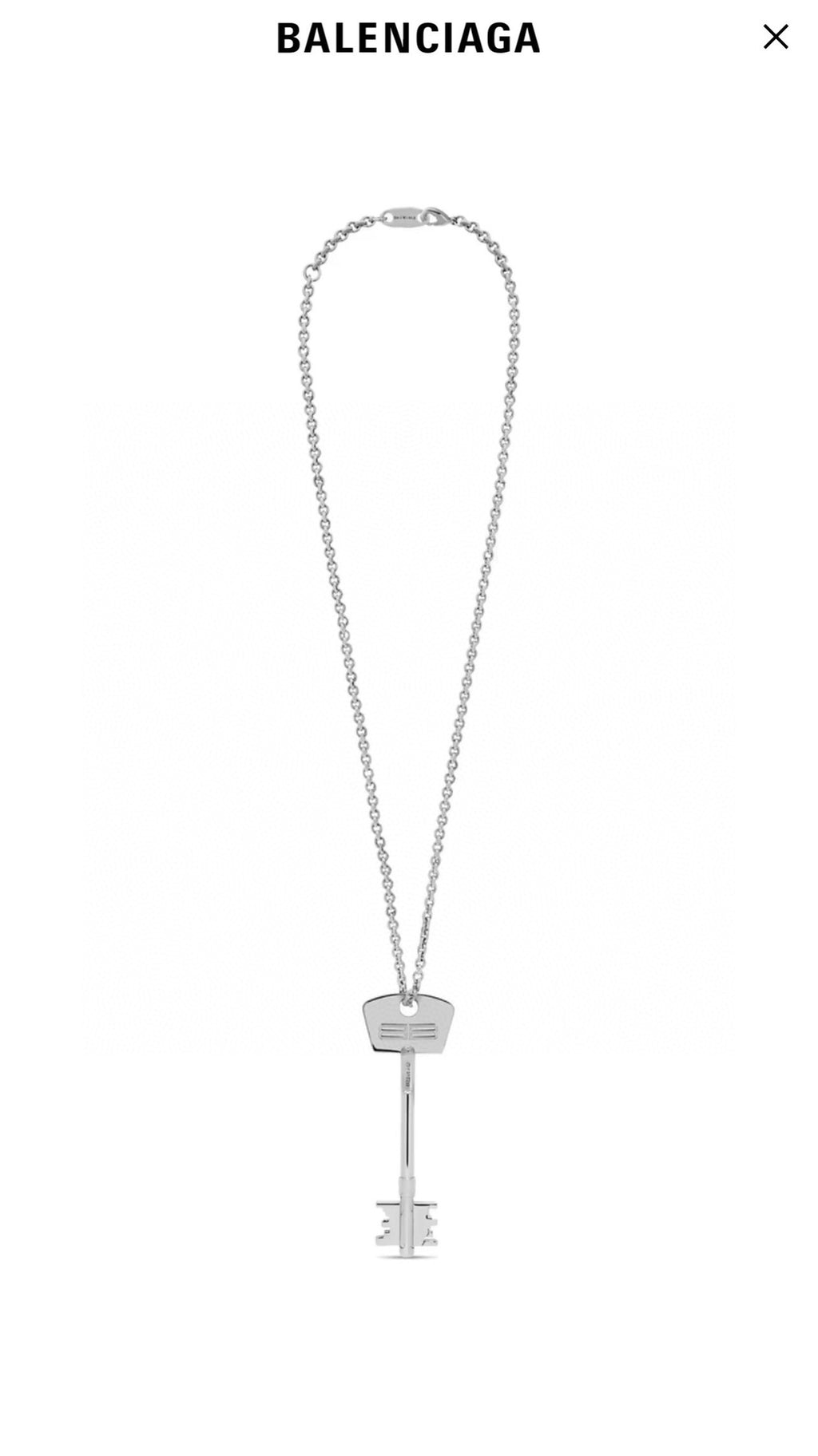 Geometric Emblem Pendant Necklace in Polished Metal-Tone – Design 086 detail view