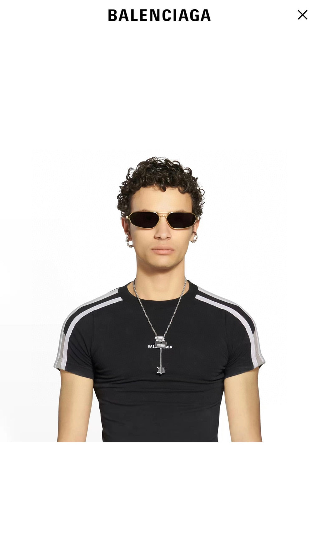 Geometric Emblem Pendant Necklace in Polished Metal-Tone – Design 086 front product view