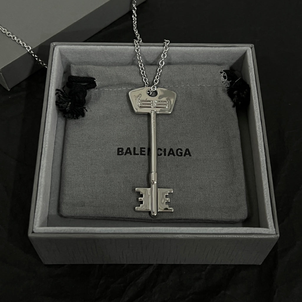 Geometric Emblem Pendant Necklace in Polished Metal-Tone – Design 086 close-up detail