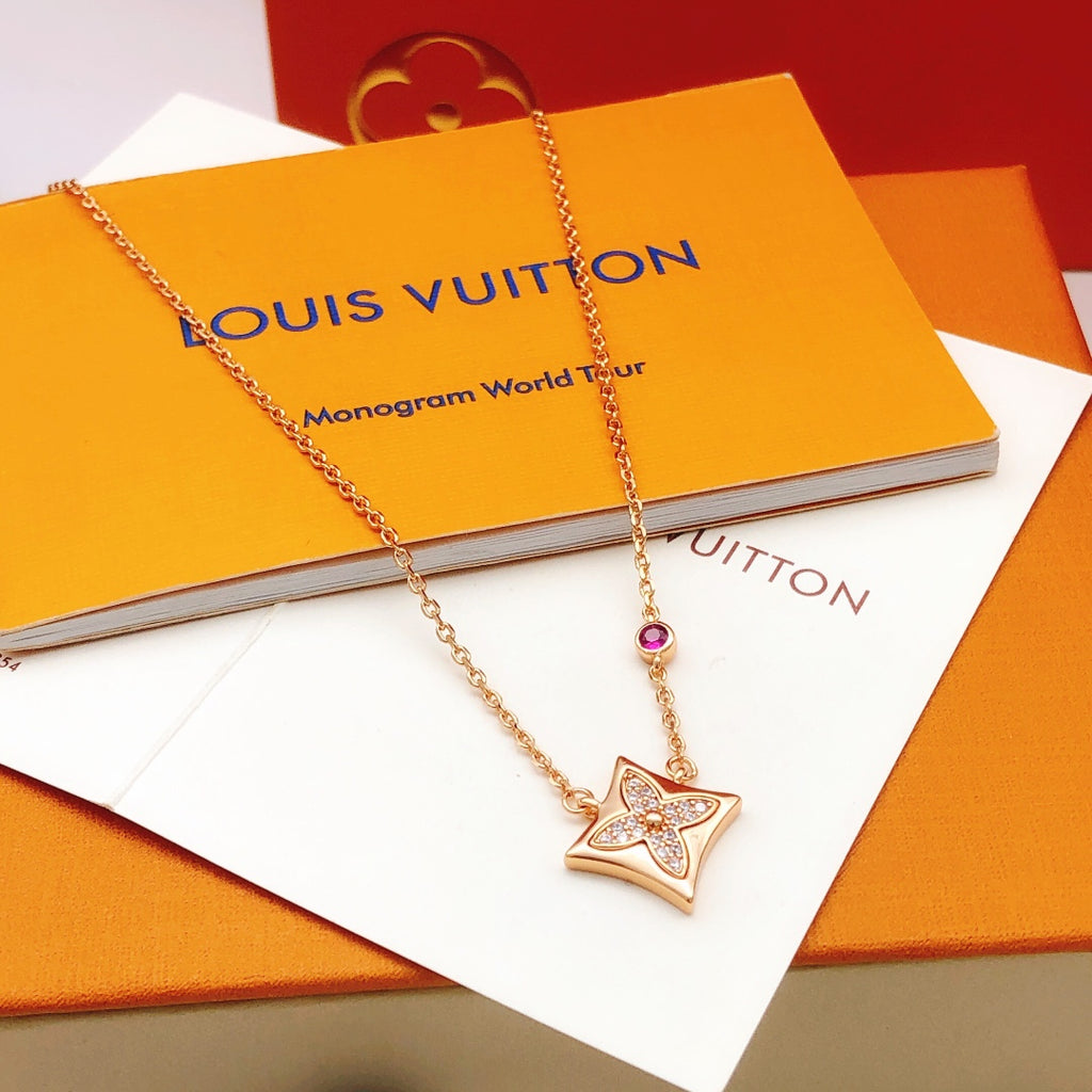 Geometric Emblem Pendant Necklace in Rose-Gold-Tone – Rose Gold Detail – Design 005 main product view