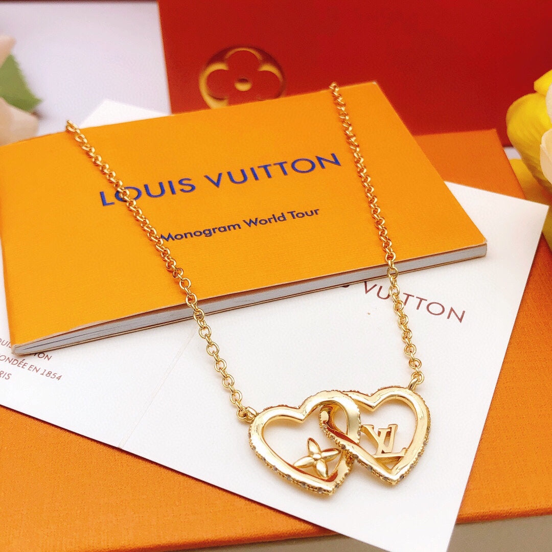 Heart Pendant Necklace in Gold-Tone – Design 006 main product view