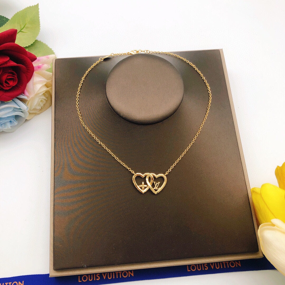 Heart Pendant Necklace in Gold-Tone – Design 006 main product view