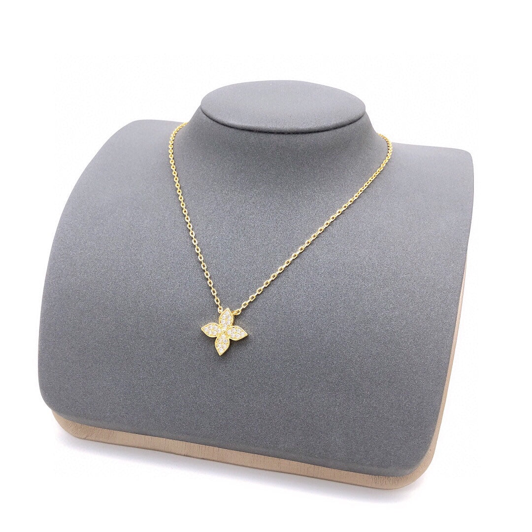 Geometric Emblem Pendant Necklace in Gold-Tone – Design 026 styled product view