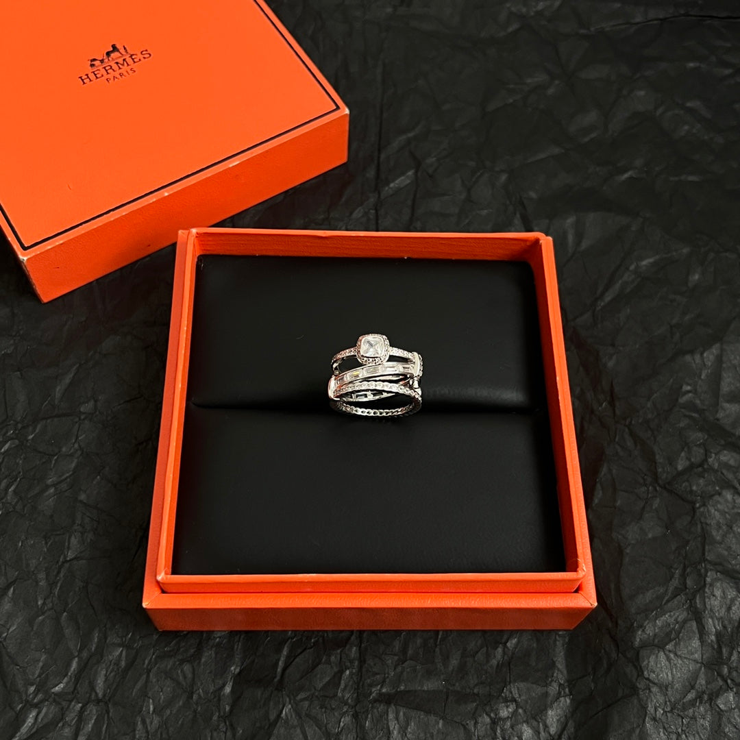 Horse Statement Ring in Polished Metal-Tone – Design 004 close-up detail
