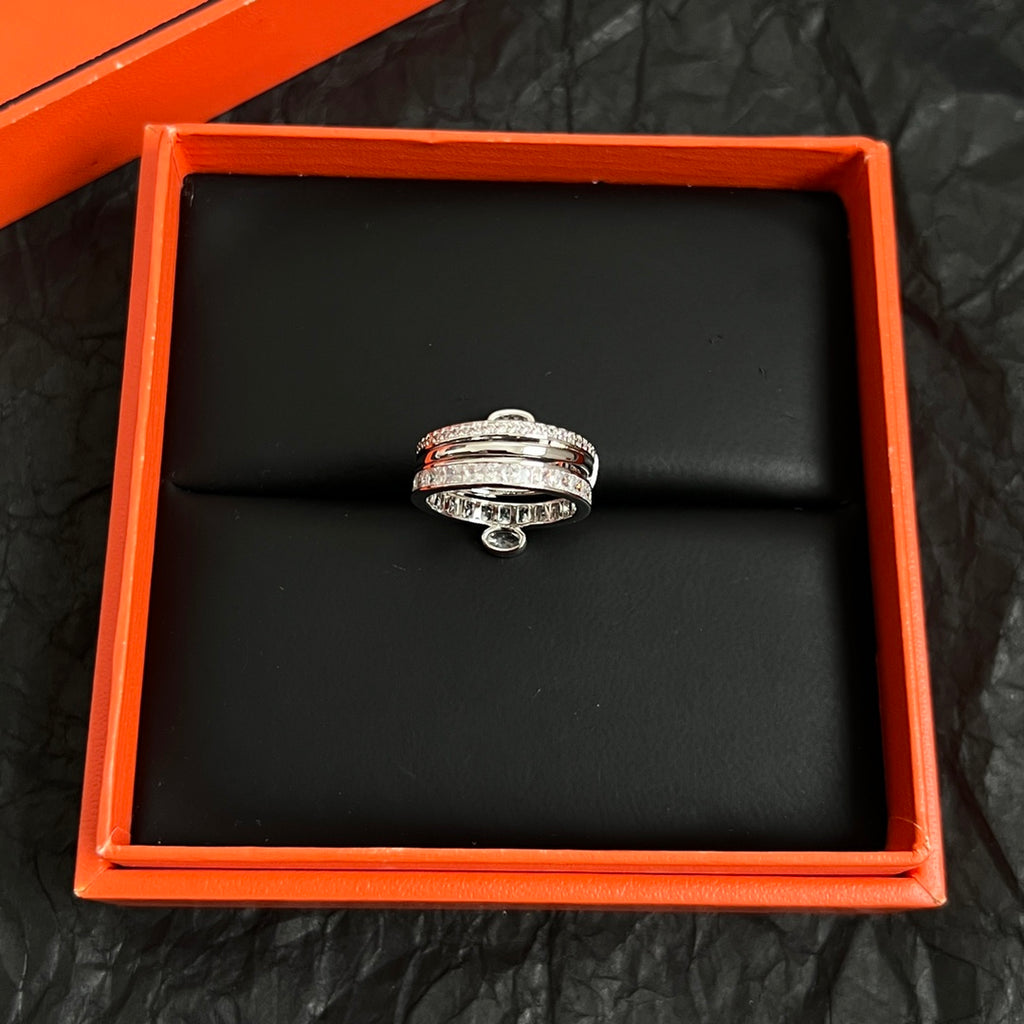Horse Statement Ring in Polished Metal-Tone – Design 005 front product view
