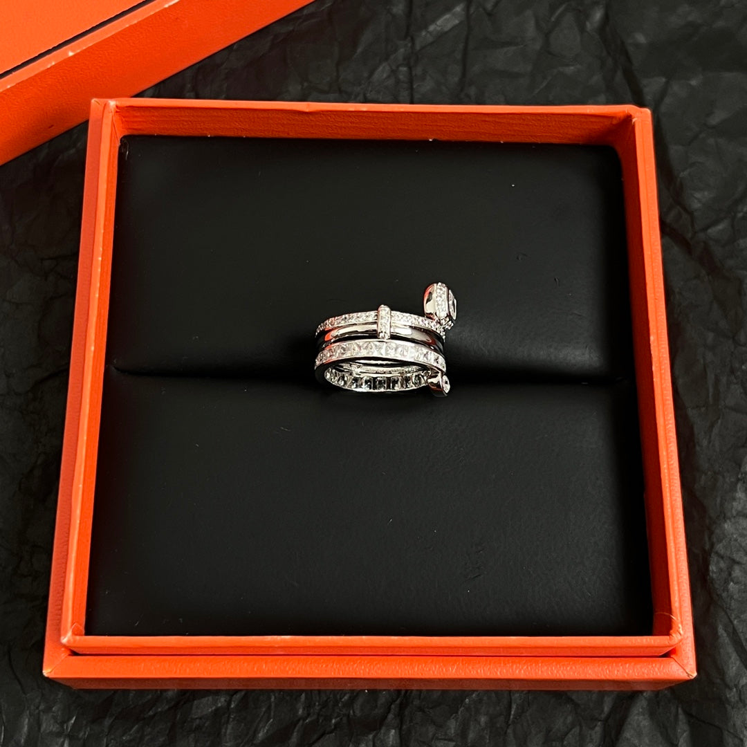 Horse Statement Ring in Polished Metal-Tone – Design 005 main product view