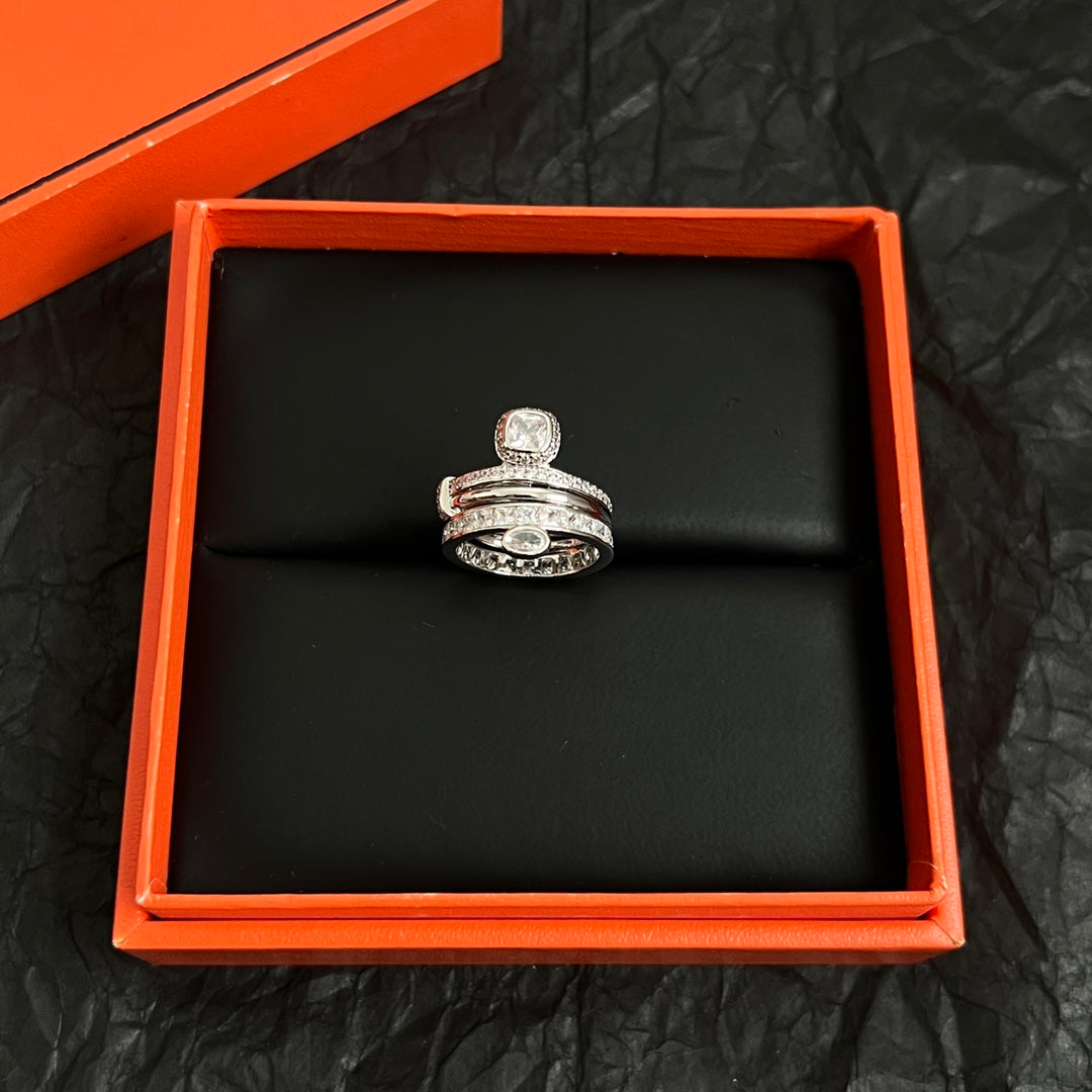 Signature Emblem Statement Ring in Polished Metal-Tone – Design 026 close-up detail