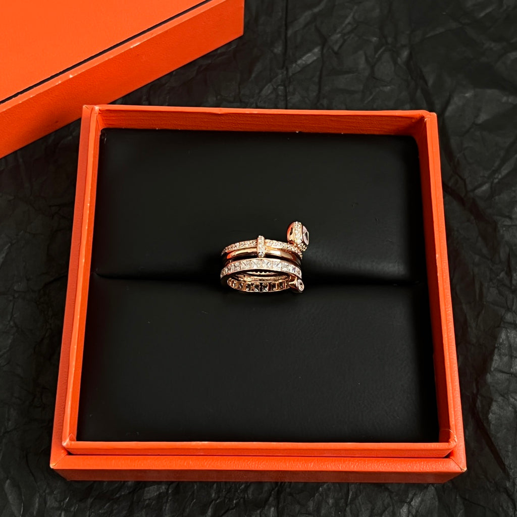 Signature Emblem Statement Ring in Polished Metal-Tone – Design 027 close-up detail