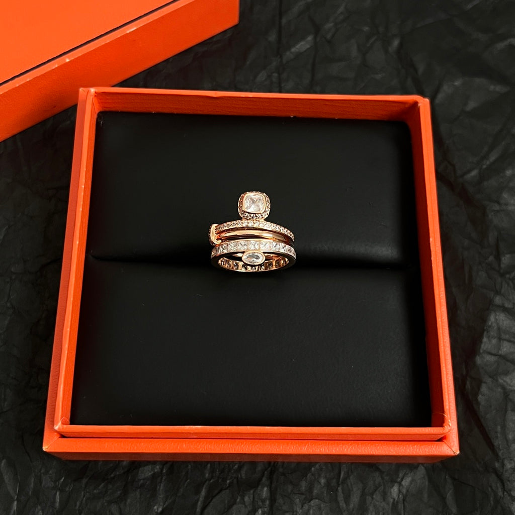 Signature Emblem Statement Ring in Polished Metal-Tone – Design 027 main product view