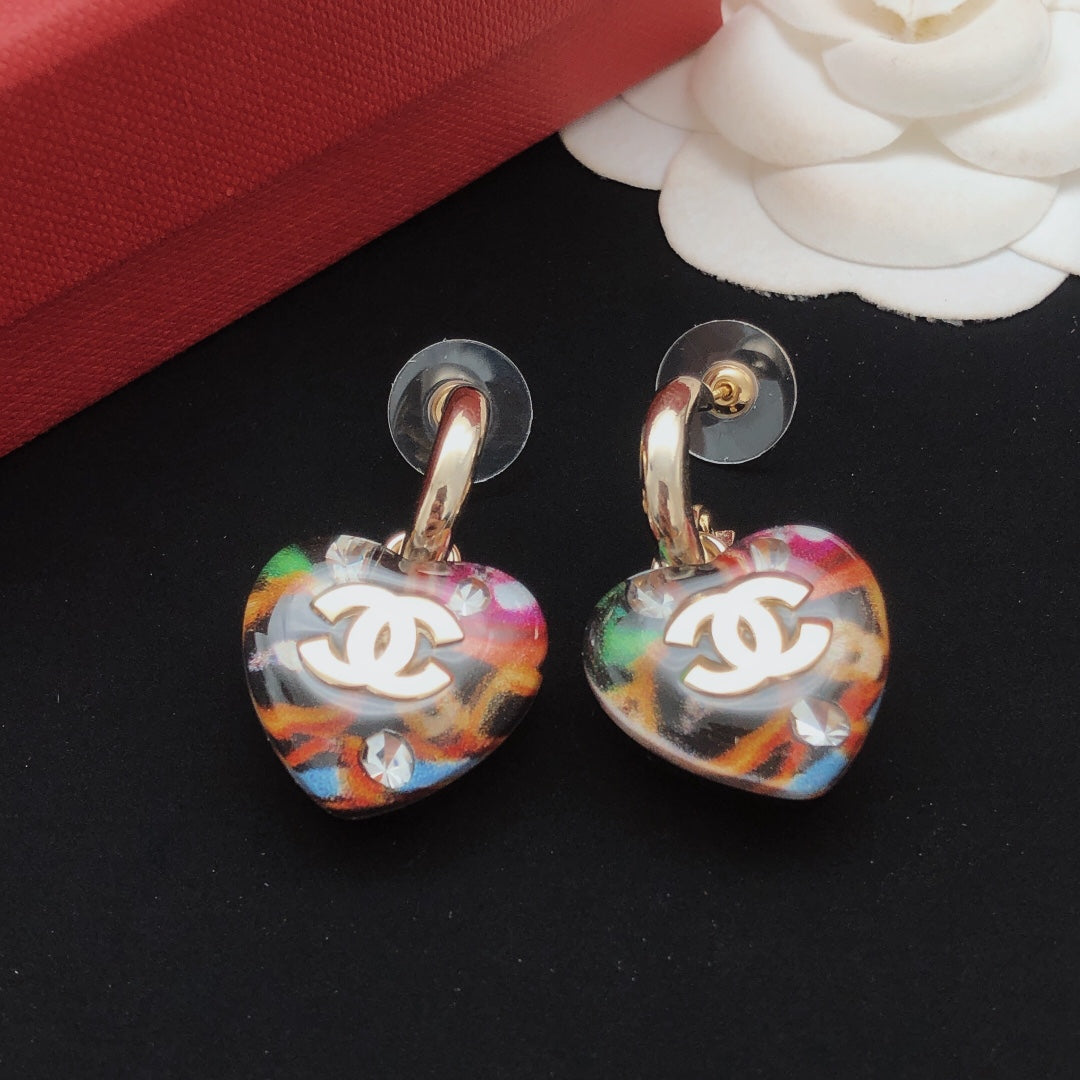 Heart Statement Earrings in Gold-Tone – Heart Detail – Design 002 close-up detail
