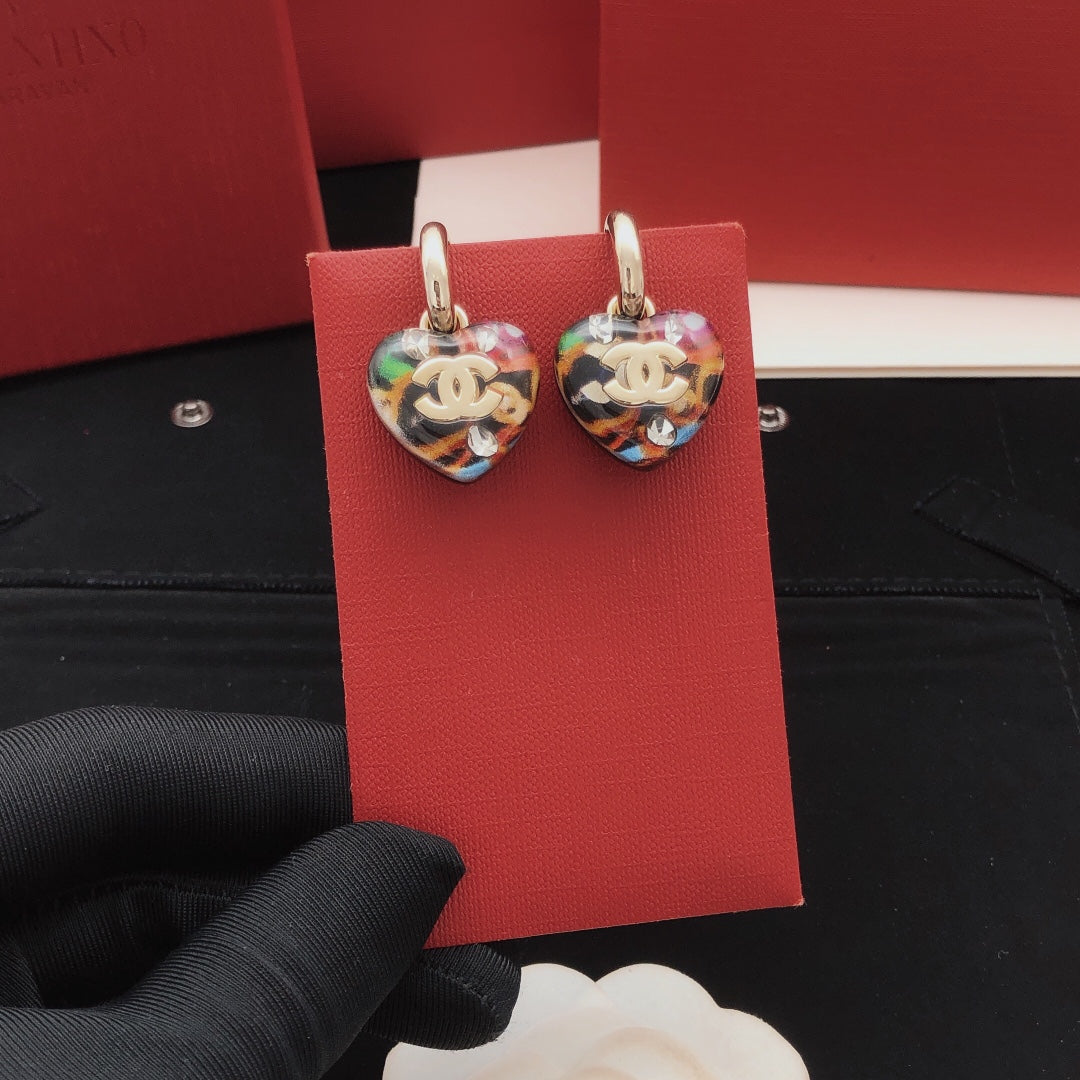 Heart Statement Earrings in Gold-Tone – Heart Detail – Design 002 main product view