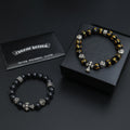 Gothic Emblem Beaded Bracelet in Antique Silver-Tone – Design 09 main product view