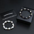 Gothic Emblem Beaded Bracelet in Antique Silver-Tone – Design 10 main product view