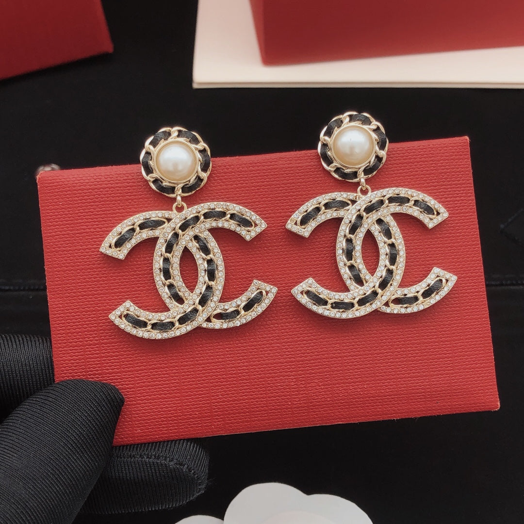 Signature Emblem Statement Earrings in Gold-Tone – Design 031 styled product view