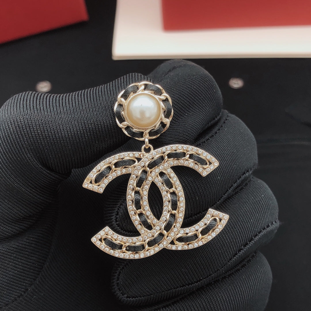 Signature Emblem Statement Earrings in Gold-Tone – Design 031 front product view