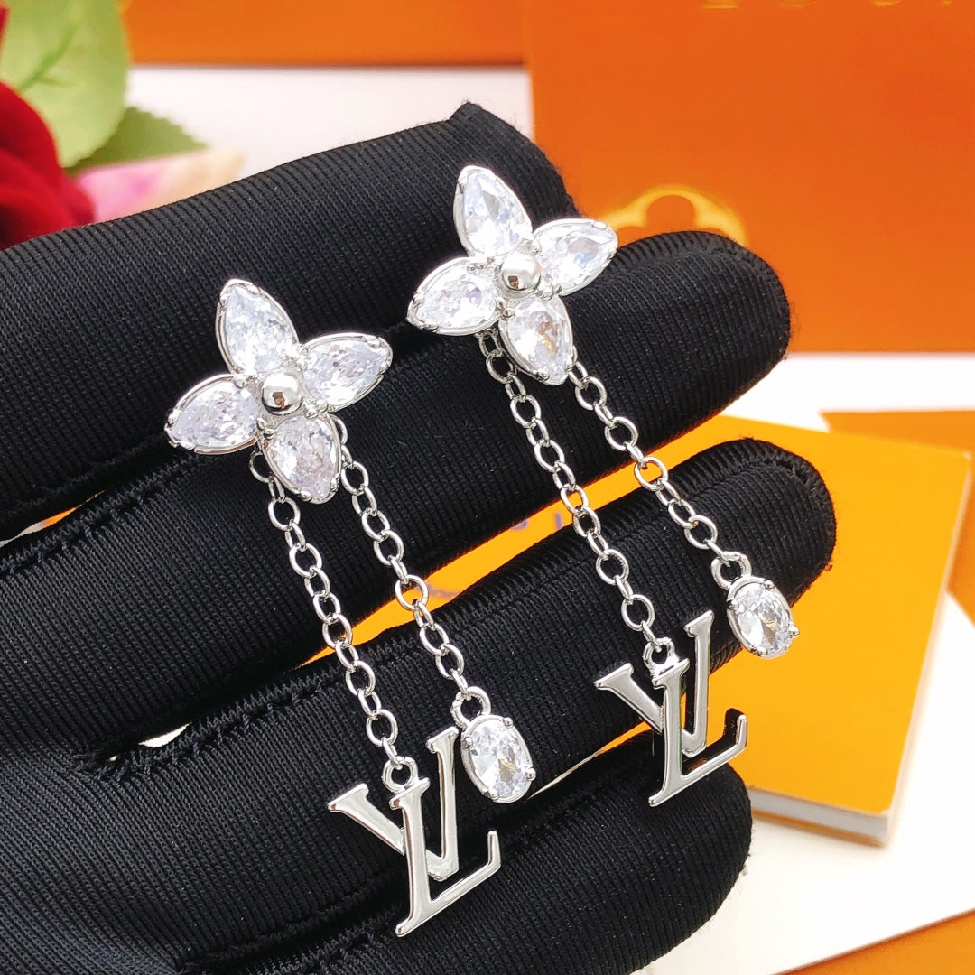 Geometric Emblem Stud Earrings in Gold-Tone – Design 010 main product view