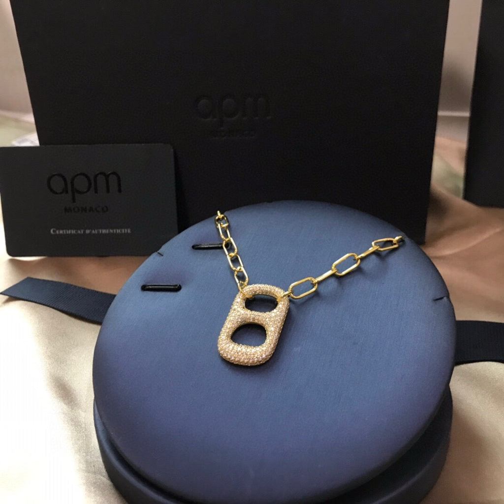 Link Pendant Necklace in Gold-Tone front product view