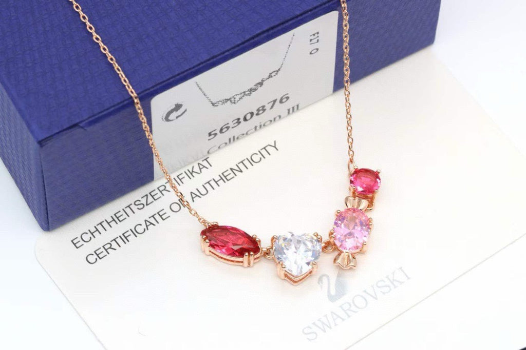 Candy Collarbone Necklace in Polished Metal-Tone side detail