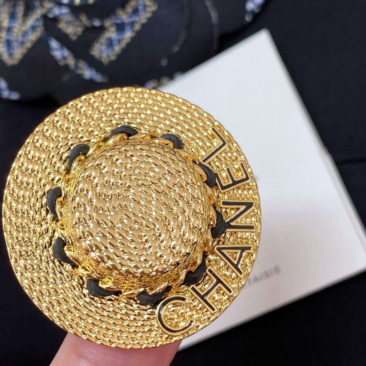 Signature Emblem Brooch in Polished Metal-Tone – Design 022 side detail