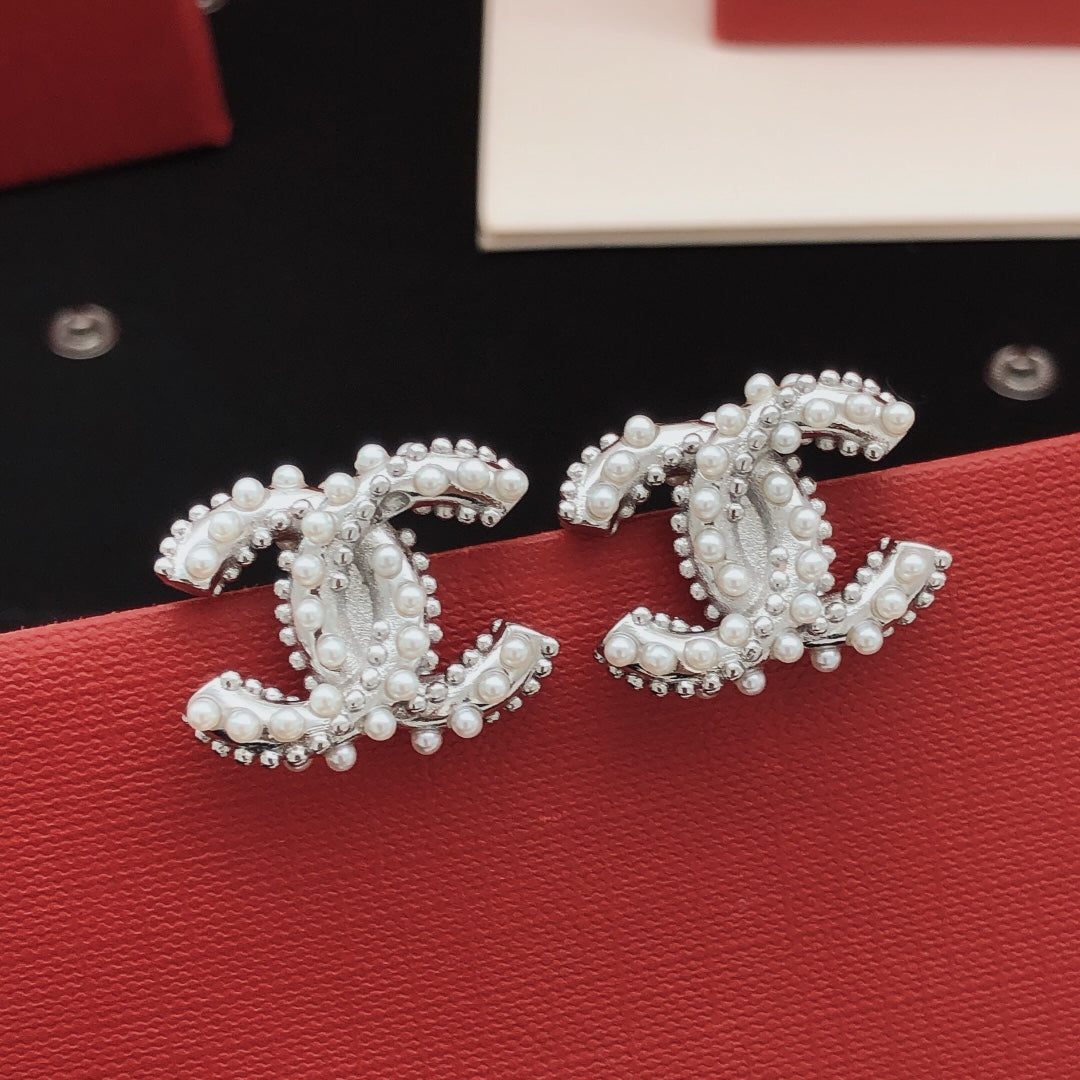 Signature Emblem Stud Earrings in Gold-Tone – Design 017 main product view