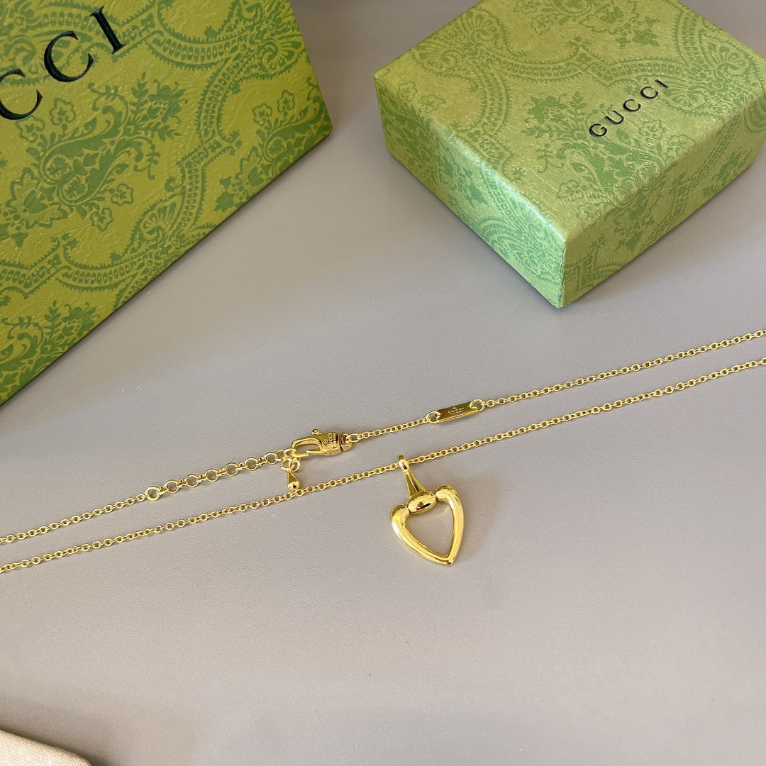 Heart Pendant Necklace in Gold-Tone detail view