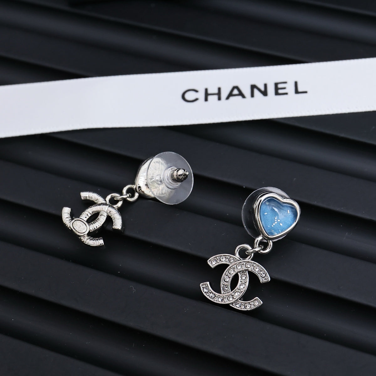 Heart Statement Earrings in Silver-Tone detail view