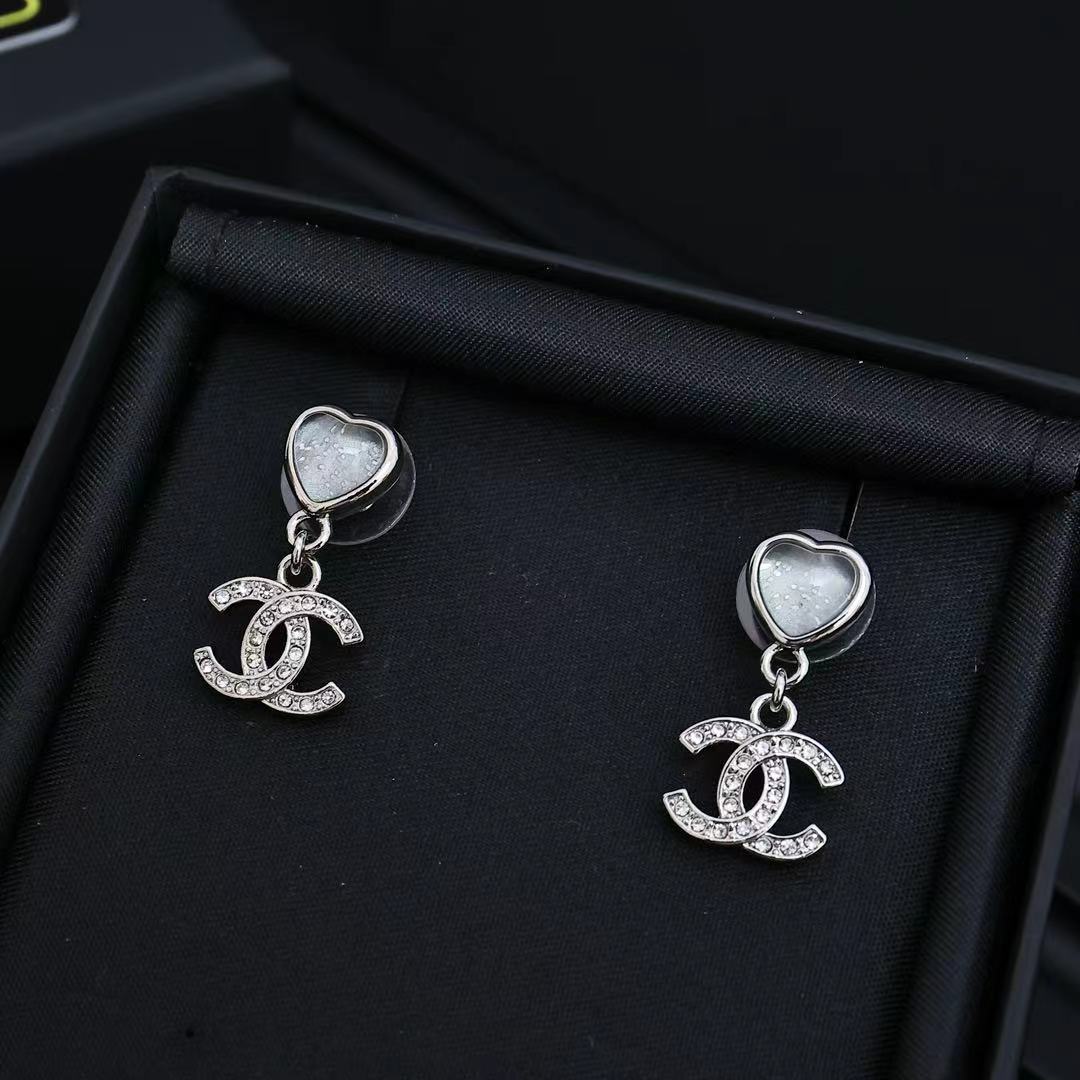 Heart Statement Earrings in Silver-Tone side detail