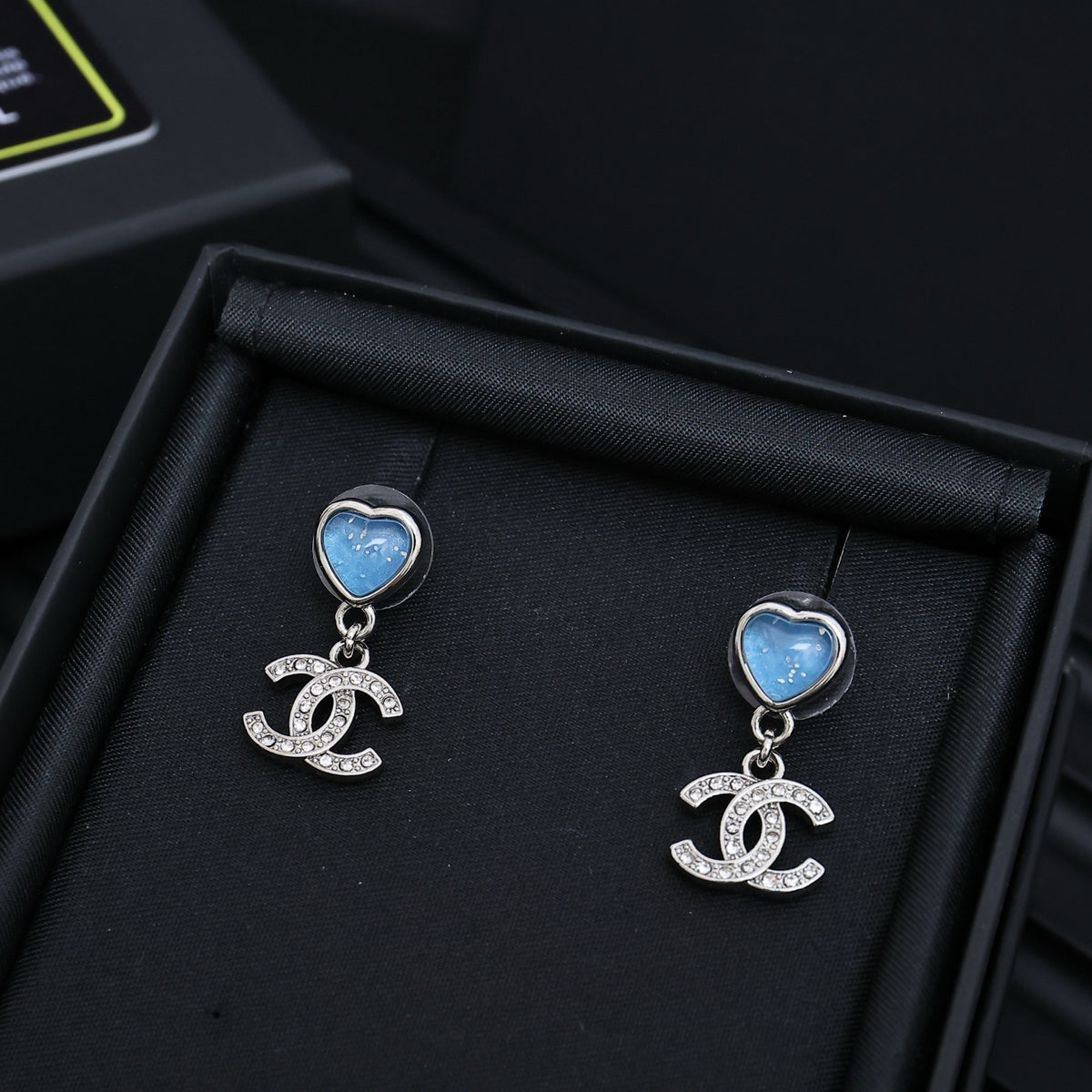 Heart Statement Earrings in Silver-Tone front product view