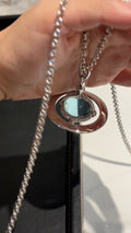 Large Orb Long Pendant Necklace – Pearl Detail main product view