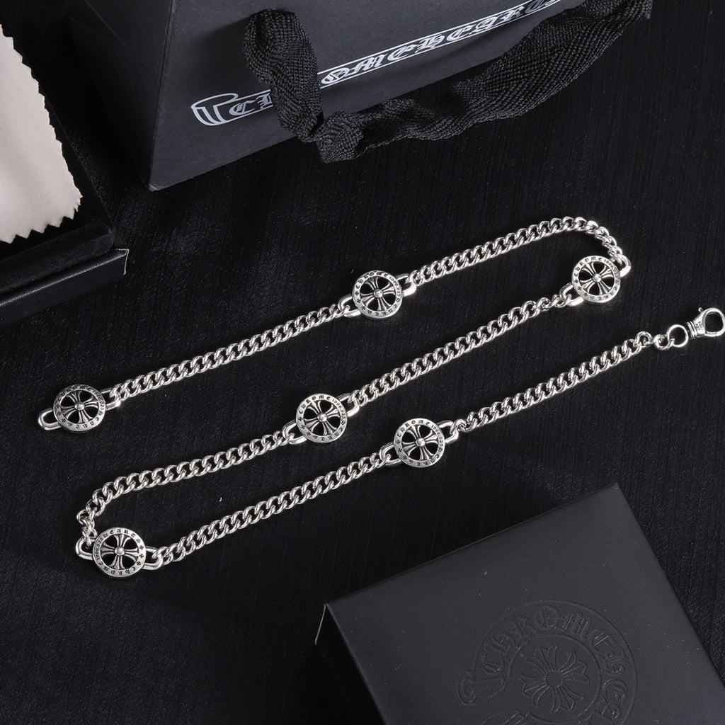 Gothic Emblem Pendant Necklace in Metal-Tone – Design 50 front product view