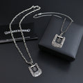 Gothic Emblem Pendant Necklace in Antique Silver-Tone – Design 21 main product view