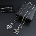 Gothic Emblem Pendant Necklace in Antique Silver-Tone – Design 20 main product view