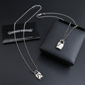 Gothic Emblem Pendant Necklace in Antique Silver-Tone – Design 18 main product view