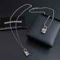 Gothic Emblem Pendant Necklace in Antique Silver-Tone – Design 01 main product view