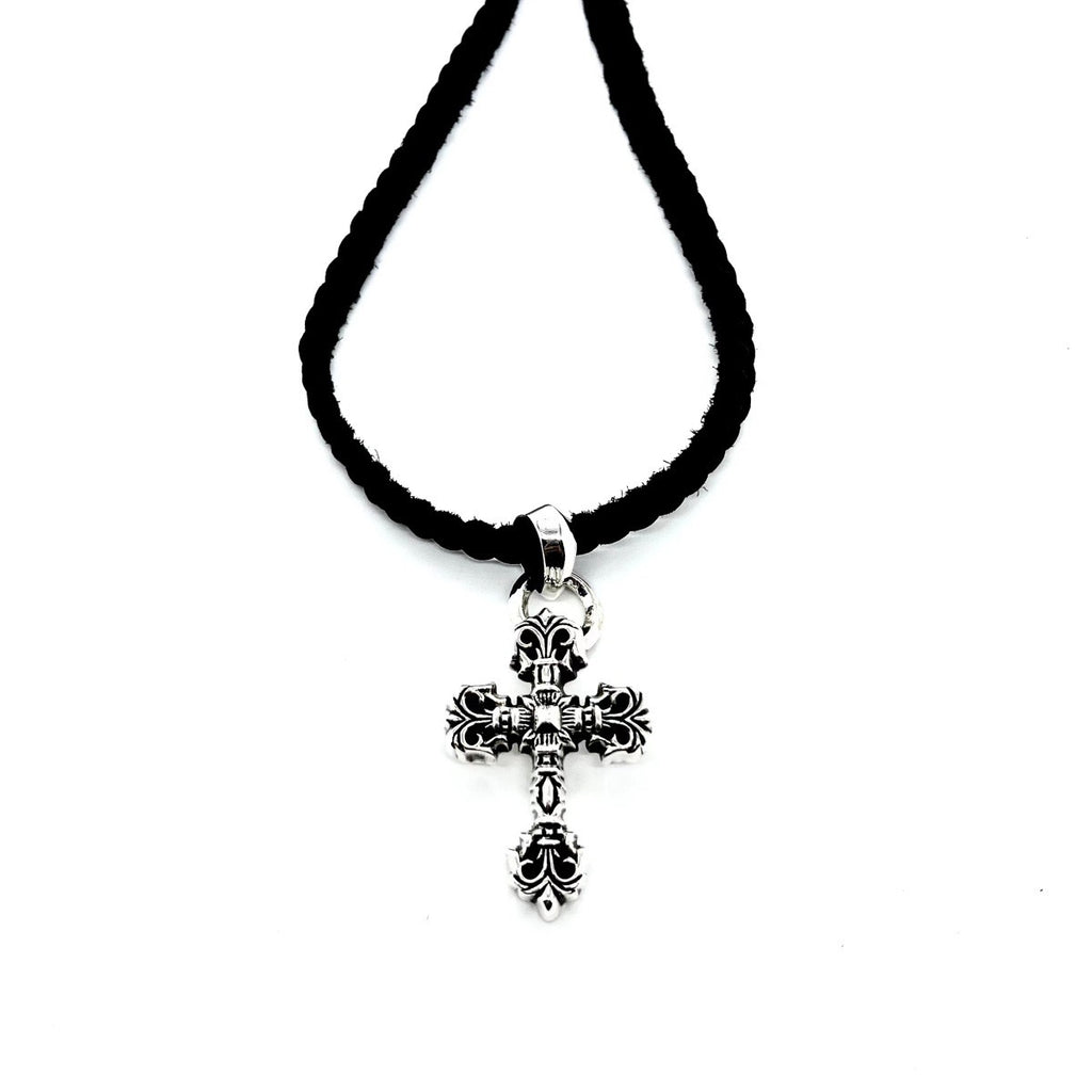 Signature Emblem Pendant Necklace in Polished Metal-Tone – Design 065 front product view