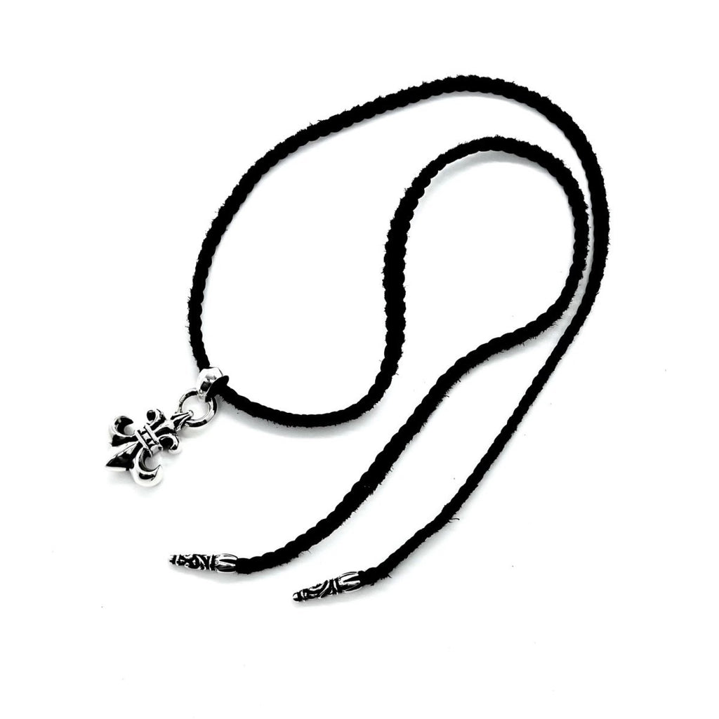 Signature Emblem Pendant Necklace in Polished Metal-Tone – Design 065 side detail
