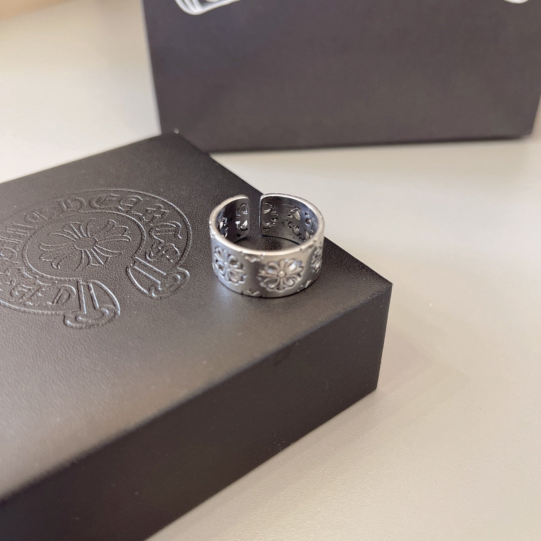 Gothic Emblem Statement Ring in Metal-Tone – Design 04 main product view