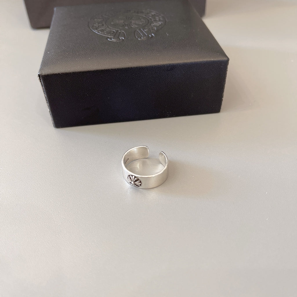 Gothic Emblem Statement Ring in Metal-Tone – Design 05 front product view