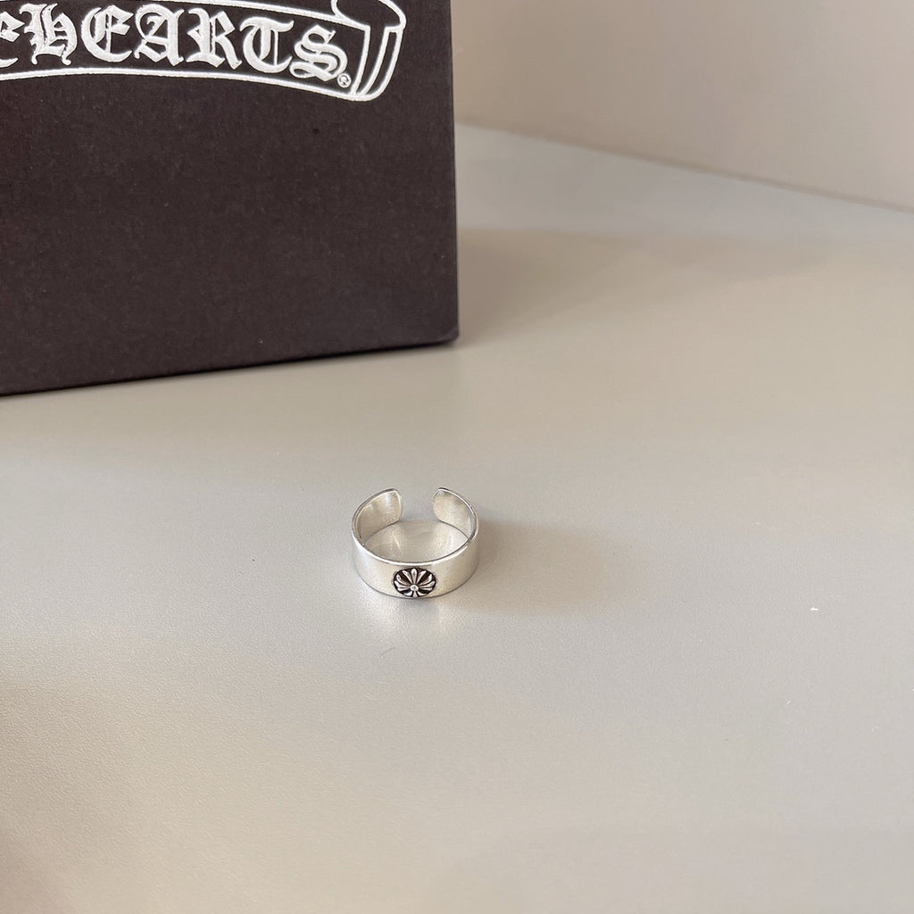 Gothic Emblem Statement Ring in Metal-Tone – Design 05 front product view