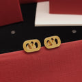 Signature Emblem Polished Stud Earrings – Design 04 main product view