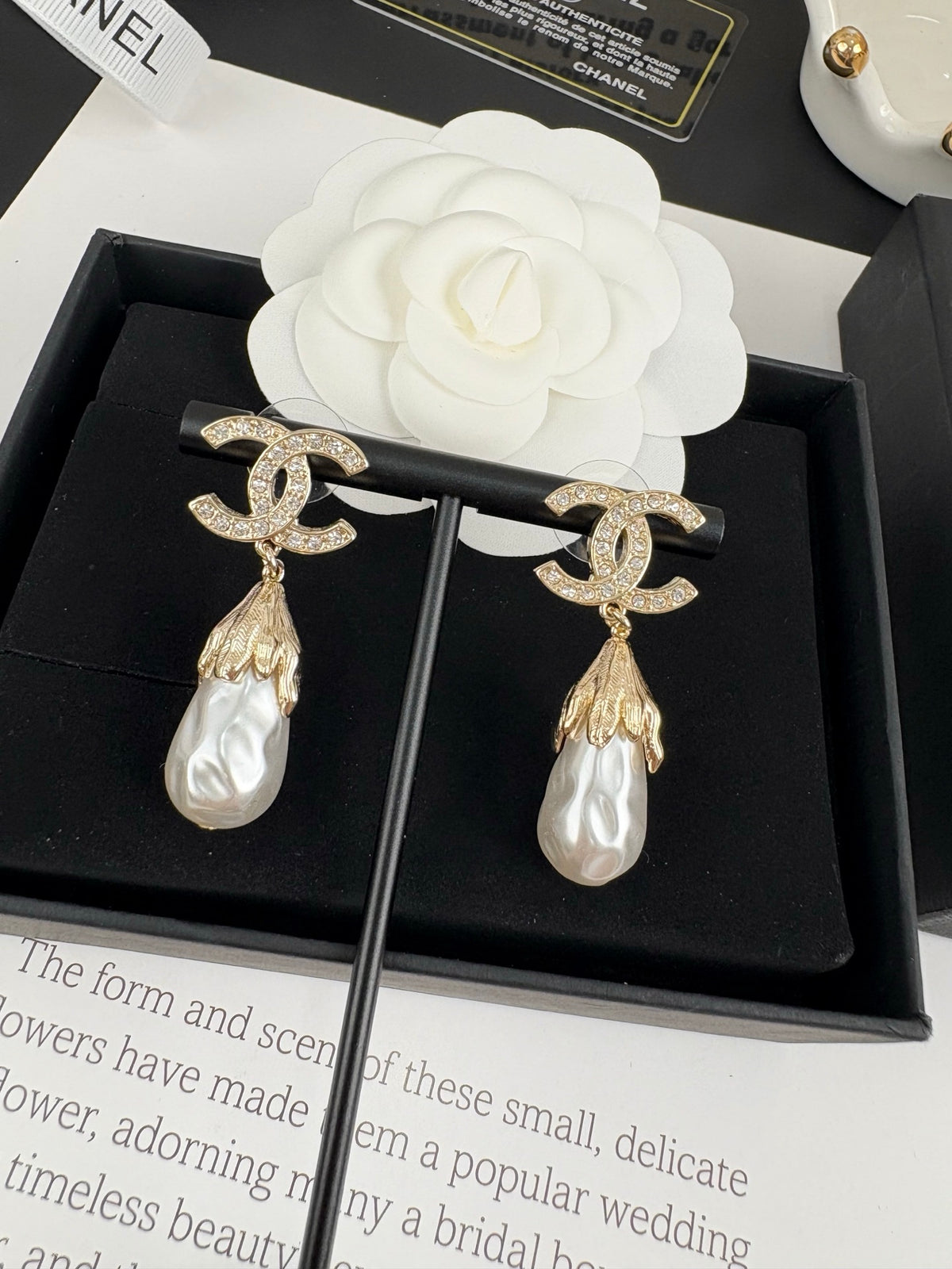Letter Pearl-Detail Statement Earrings – Pearl Detail – Design 002 main product view
