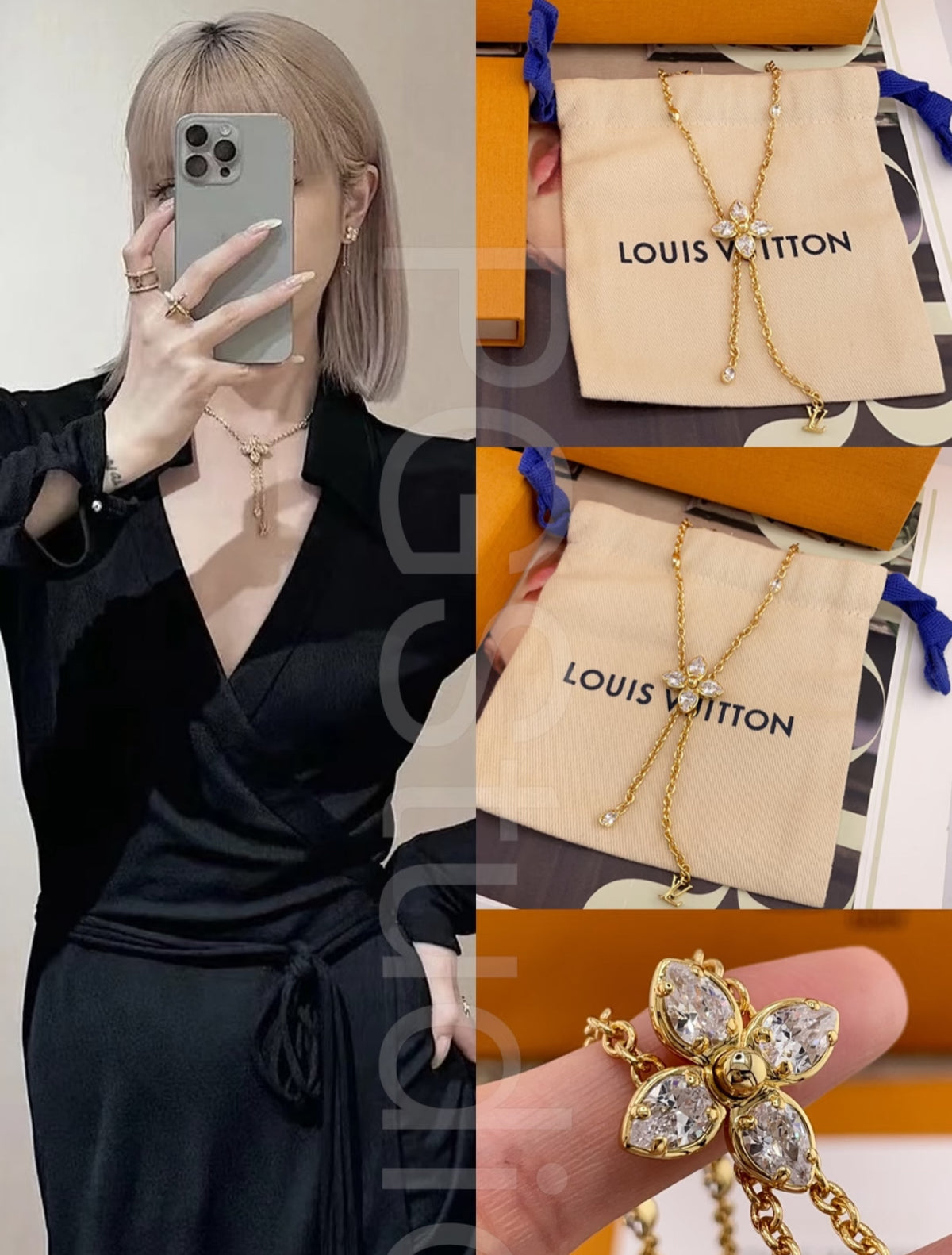 Geometric Emblem Pendant Necklace in Gold-Tone – Design 069 styled product view