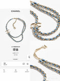 Double-C Emblem Jewelry Accessory in Polished Metal-Tone – Blue Detail main product view