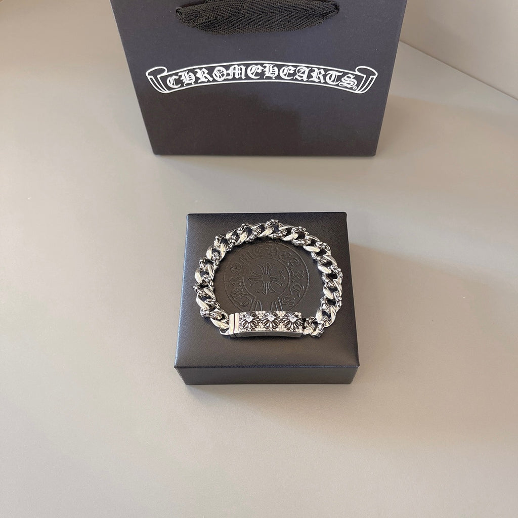 Gothic Emblem Statement Bracelet in Metal-Tone – Design 05 main product view